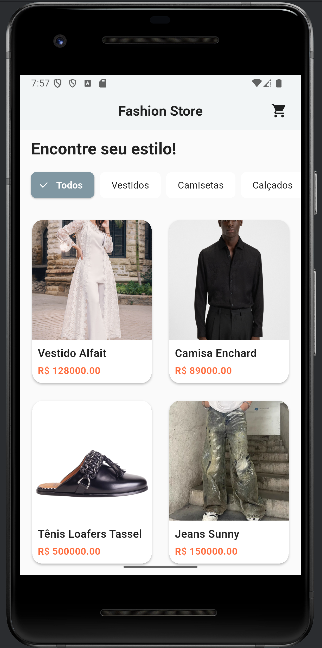 captura de tela de loja de roupas