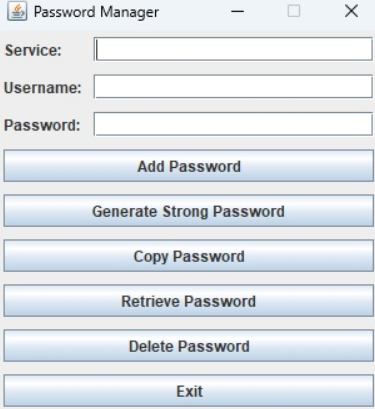 screenshot of Password Manager app
